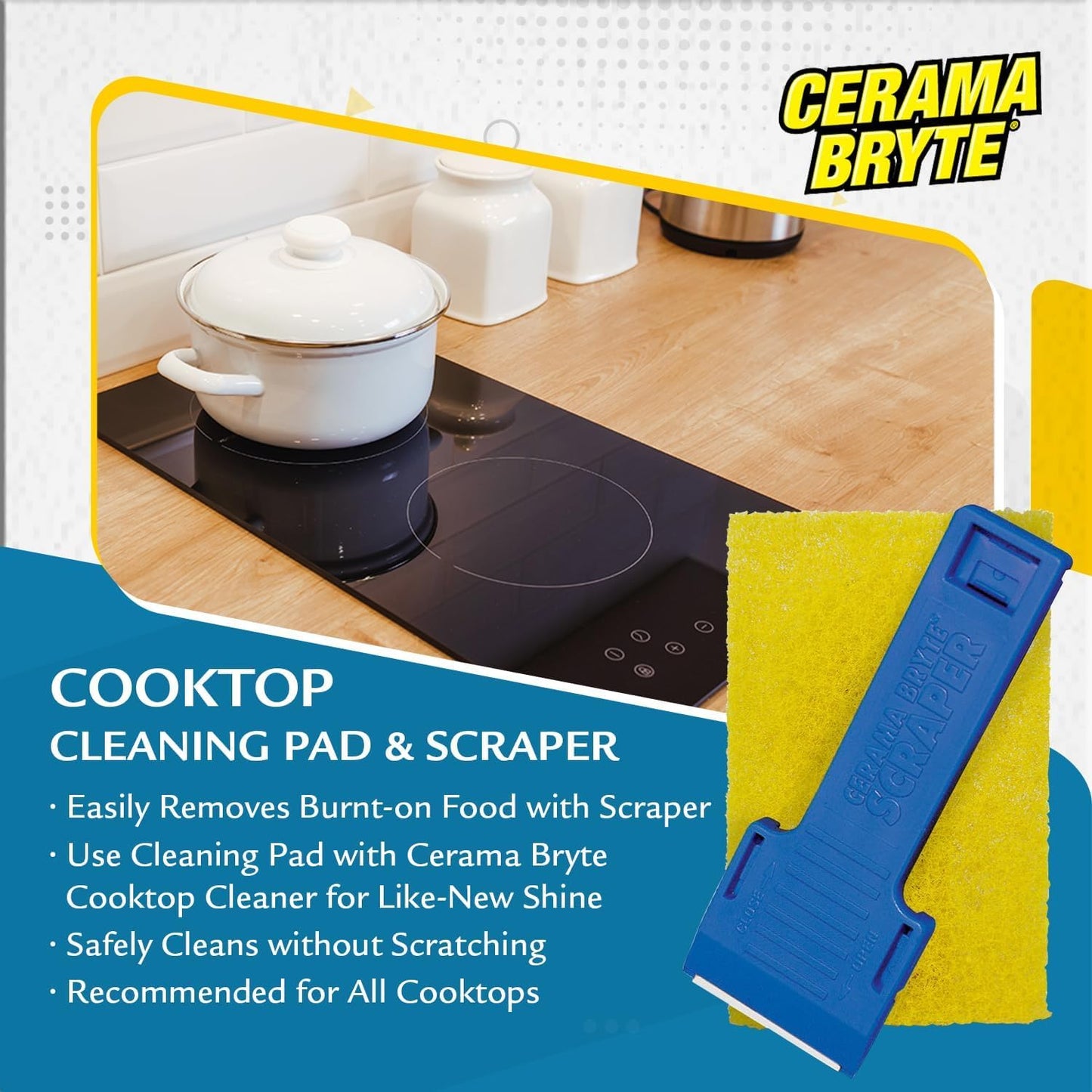Cerama Bryte Scraper & Pad Combo (2 Pack)