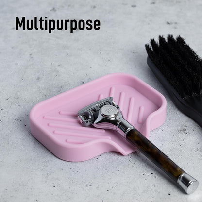 Zulay Kitchen (9x3.5in) Sponge Holder for Kitchen Sink - Flexible Heavy-Duty Multipurpose Sink Caddy - Counter Organizer for Kitchen, Bathroom, Makeup, Trinkets & More! (Grey)