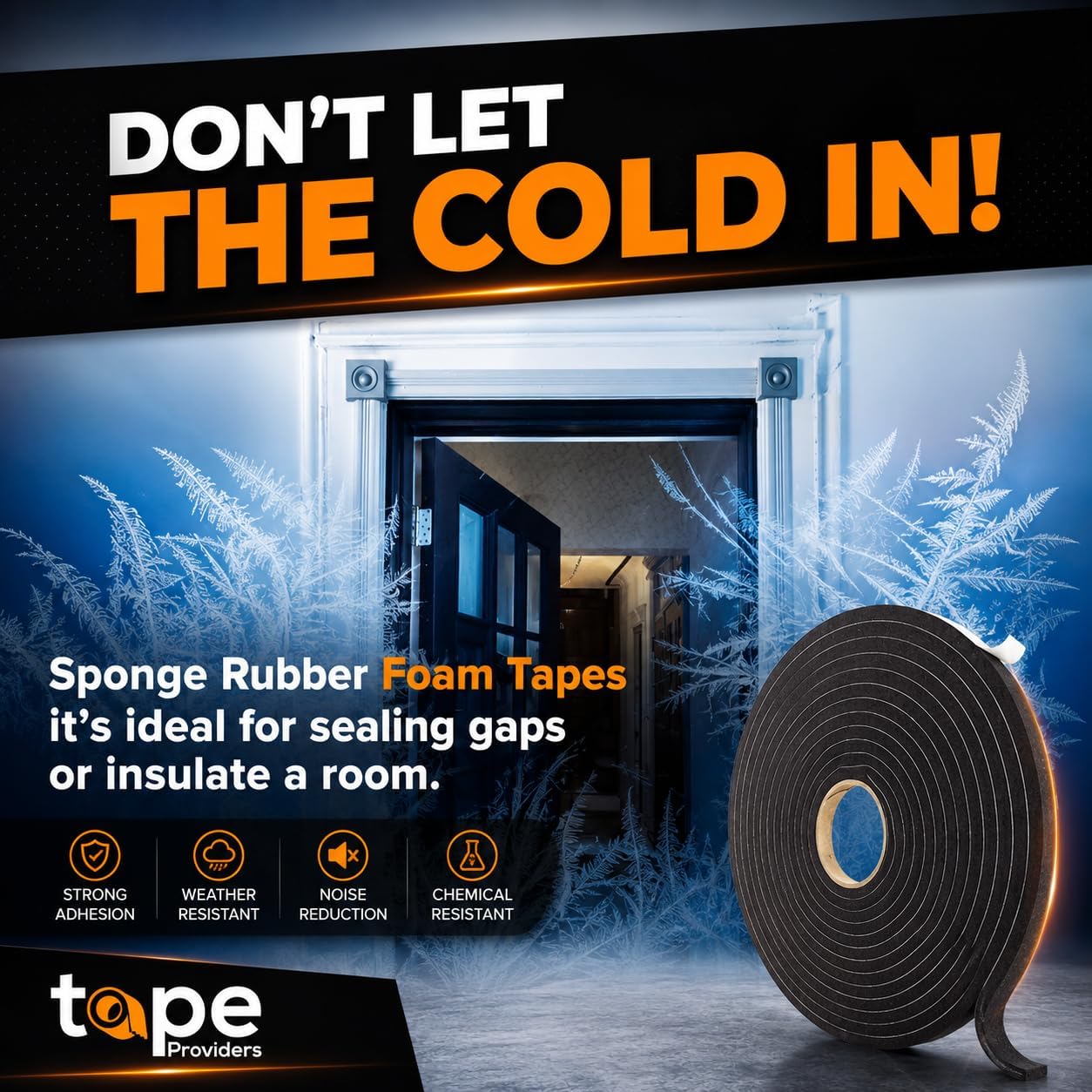 WOD Insulation Foam Tape Self Adhesive - 1/16 Thick x 3/16 Width - 150 feet - Made in USA Weather Stripping, HVAC, Sealing Doors, Windows, Pipes, Cooling, Sound Proof, and Air Conditioning.