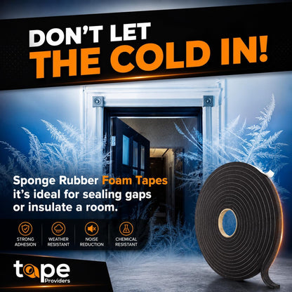 WOD Insulation Foam Tape Self Adhesive - 1/16 Thick x 3/16 Width - 150 feet - Made in USA Weather Stripping, HVAC, Sealing Doors, Windows, Pipes, Cooling, Sound Proof, and Air Conditioning.