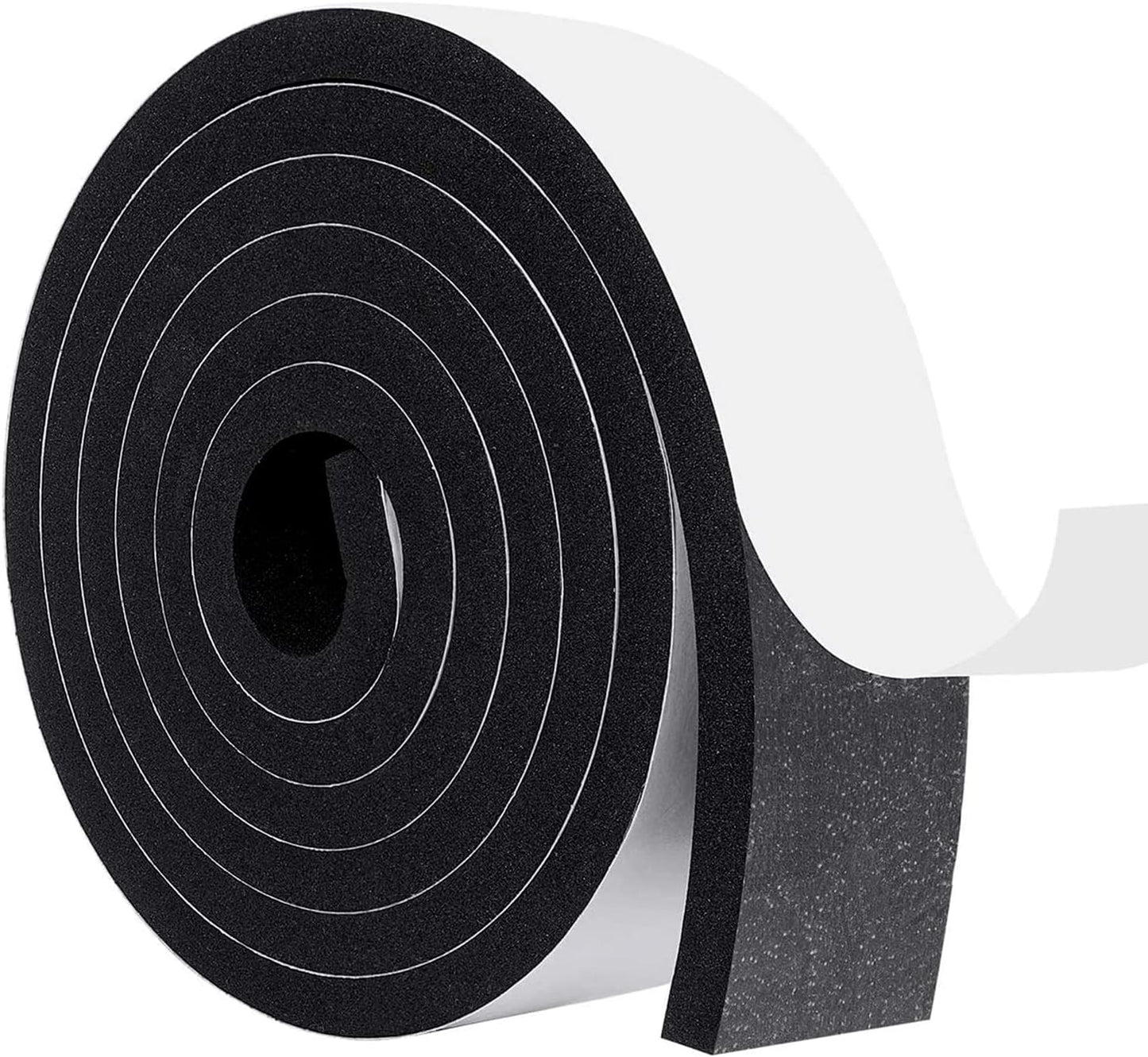 MAGZO Weather Stripping Door Seal, 1/2 Inch Wide X 1/8 Inch Thick Adhesive Foam Tape Soundproof Weatherstripping for Windows, 3 Rolls Total 50FT Black