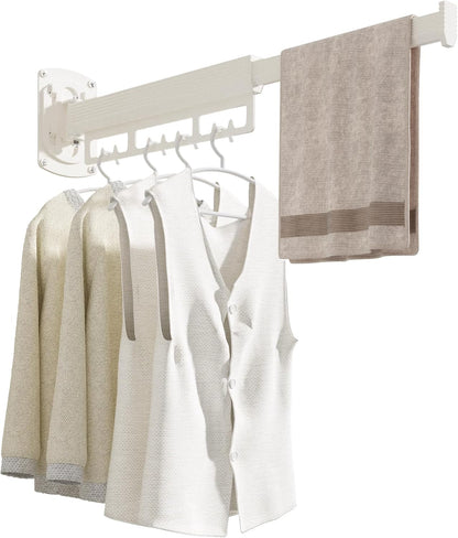 The Gospel of Tiny Homes!Clothes Drying Racks Wall Mounted,Foldable,Space-Saving Laundry Solution for Apartments and Bathrooms,Durable Metal Design (White)