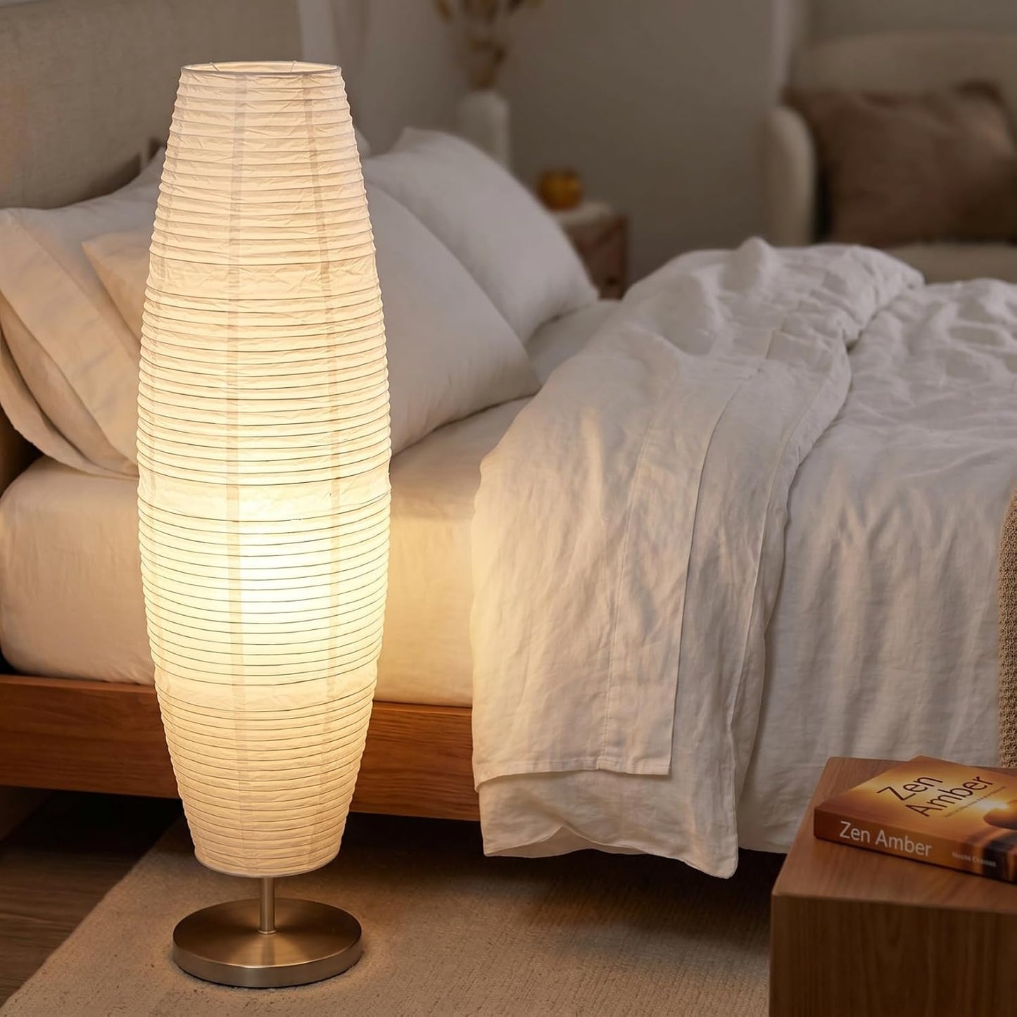 SHINEOFI Paper Lamp Shade Floor Lamp Shade Foldable Floor Lampshade Replacement for Bedroom Light Accessory Home Hotel Bedside Desk