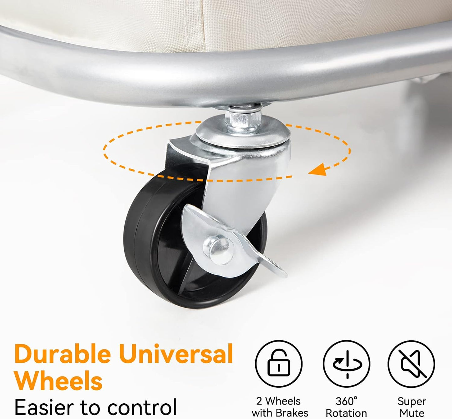 WOWLIVE Laundry Hamper with Wheels 260L Rolling Laundry Basket 3 Section Organizer Laundry Cart with Steel Frame and Removable Bags Large Dirty Clothes Hamper Dorm Room Storage for Bedroom