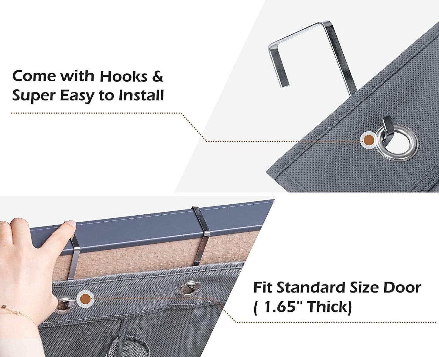 2 Packs Over The Door Hanging Closet Shoes Holder Organizer Shoe Storage Shoe Rack with 6 Pockets (Clear PVC Pockets)