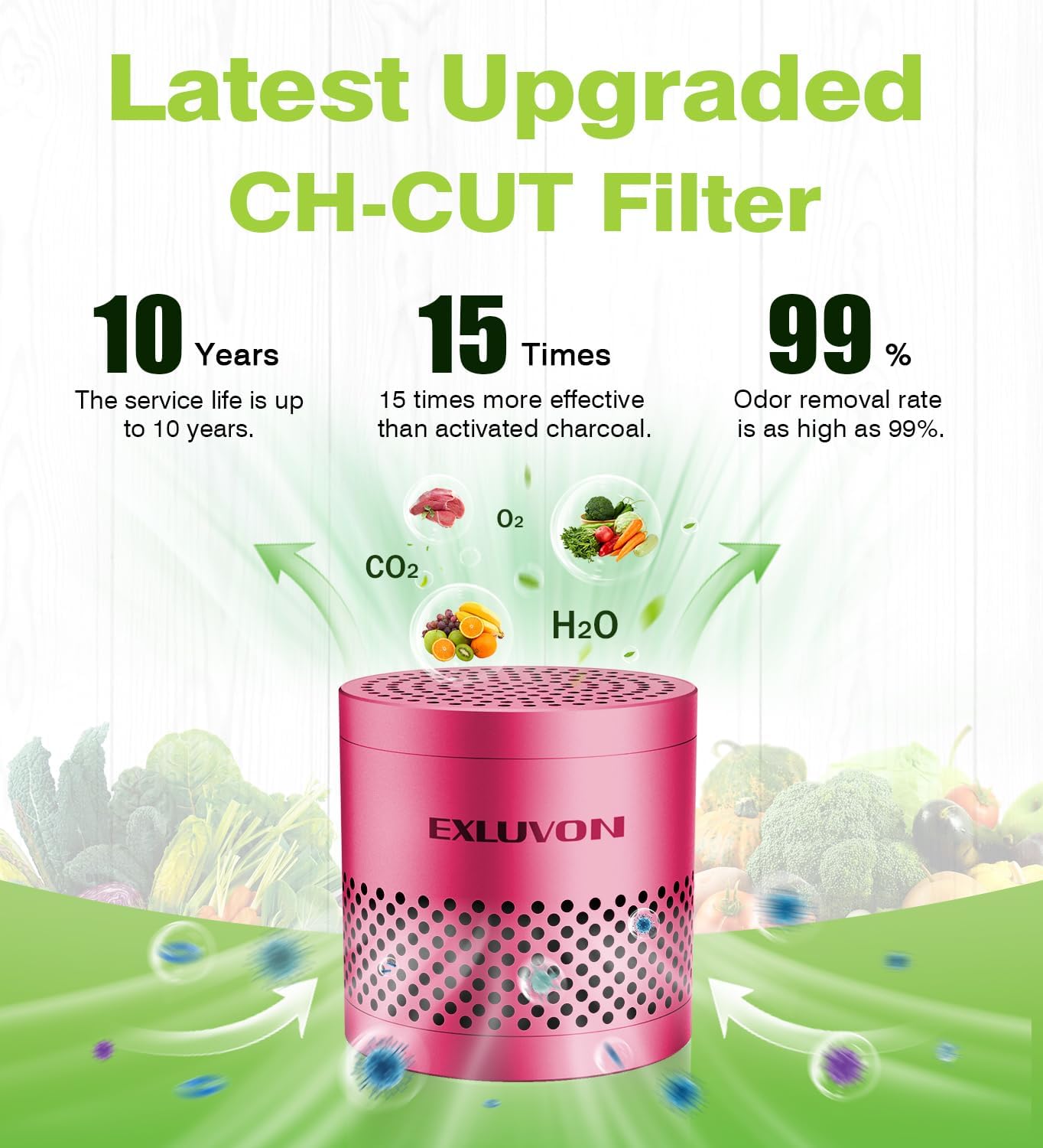 Refrigerator Deodorizer, Fridge Odor Eliminator Lasts for 10 Years, Household Essentials Fridge Smell Eliminator, More Effective Than Baking Soda and Bamboo Charcoal Air Purifying Bag, Black