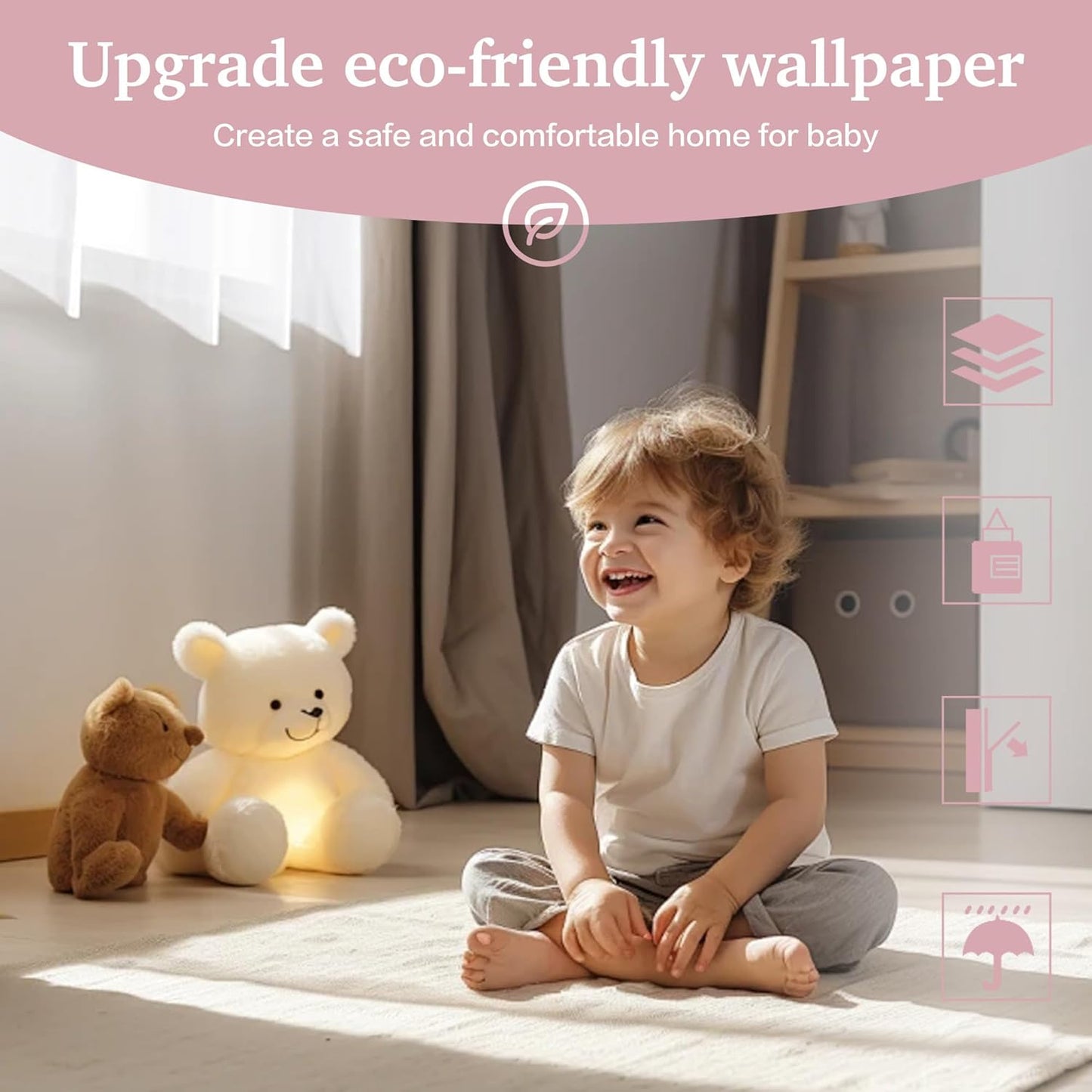 Dimoon 17.7''x118'' Peel and Stick Wallpaper White Contact Paper for New Environmentally Friendly Materials Thickening Upgrade Embossed Renter Friendly Wall Paper Modern Vinyl Wrap Countertop Bedroom