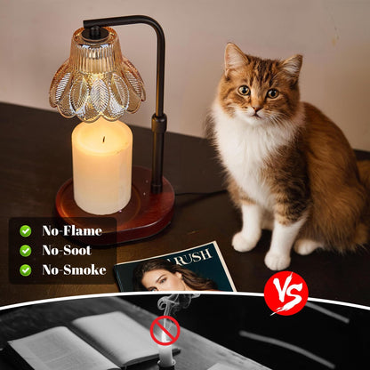 Candle Warmer Lamp,with Timer & Dimmer(3Bulbs),Candle Lamp Warmer Height Adjustable,Gifts for New Home,House Warming Gift,Birthday Gifts for Women/Daughter/Mom/Friend-Black