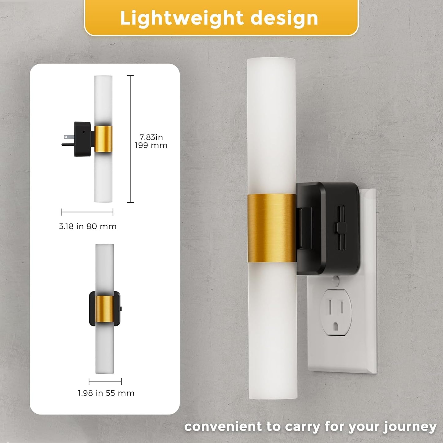 L LOHAS LED Night Light,Dimmable Night Lights Plug into Wall, 2 Pack Acrylic Nightlight with 0-100 LM Adjustable Brightness, 3000K Plug in Night Light with Dusk to Dawn Sensor, for Bathroom Hallway