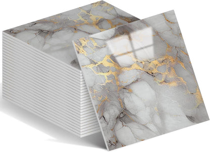 Peel and Stick Tile Shower Waterproof Marble Tiles Wall Panels, 11.8"x11.8" Self-Adhesive Backsplash Tile, 20 Pack