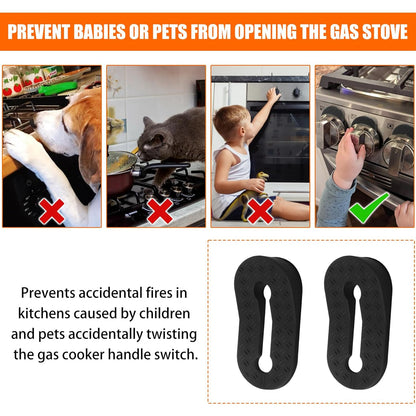 Child Proof Stove Knob Locks - Silicone Push-Turn Knobs Safety Covers for Gas & Electric Stoves - 5 Pack