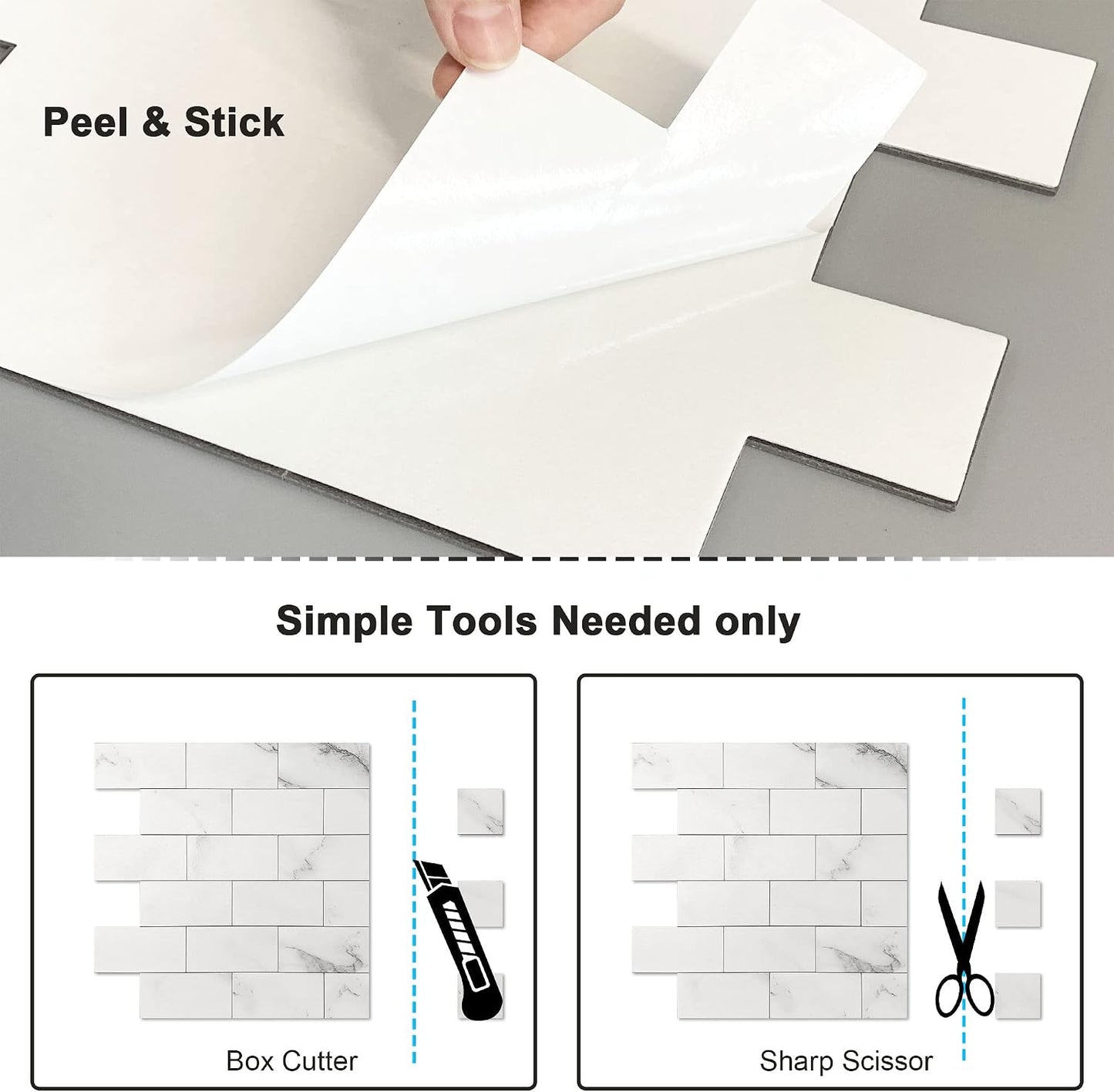 BeNice Peel and Stick Backsplash for Kitchen,Bathroom Wall Backsplash Tile Peel and Stick Shower Tiles Waterproof(10sheets,Rustic Beige)
