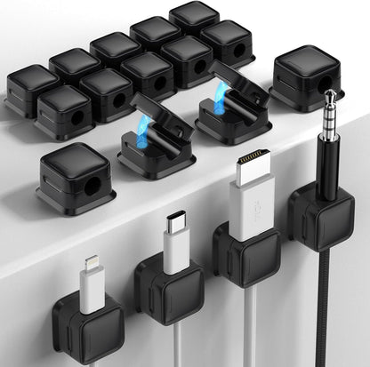 9 Pack Cord Organizer Holder,Costop Strong Adhesive Under Desk Cable Management,Magnetic Cable Clips,Wire Holder Keeper Organizer Neatly for Home,Office,Car,Desk,Nightstand,Desktop