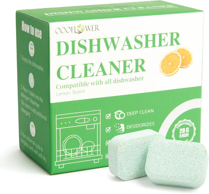 6-Pack Dishwasher Detergent, Deep Cleaning Dishwasher Formula Tablets, Dishwasher Safe, Removes Limescale, Odors, Hard Water Residue, Suitable for All Dishwashers (Lemon Scent)