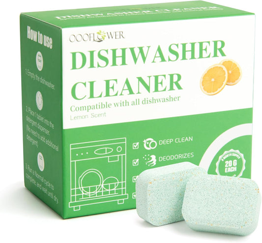 6-Pack Dishwasher Detergent, Deep Cleaning Dishwasher Formula Tablets, Dishwasher Safe, Removes Limescale, Odors, Hard Water Residue, Suitable for All Dishwashers (Lemon Scent)