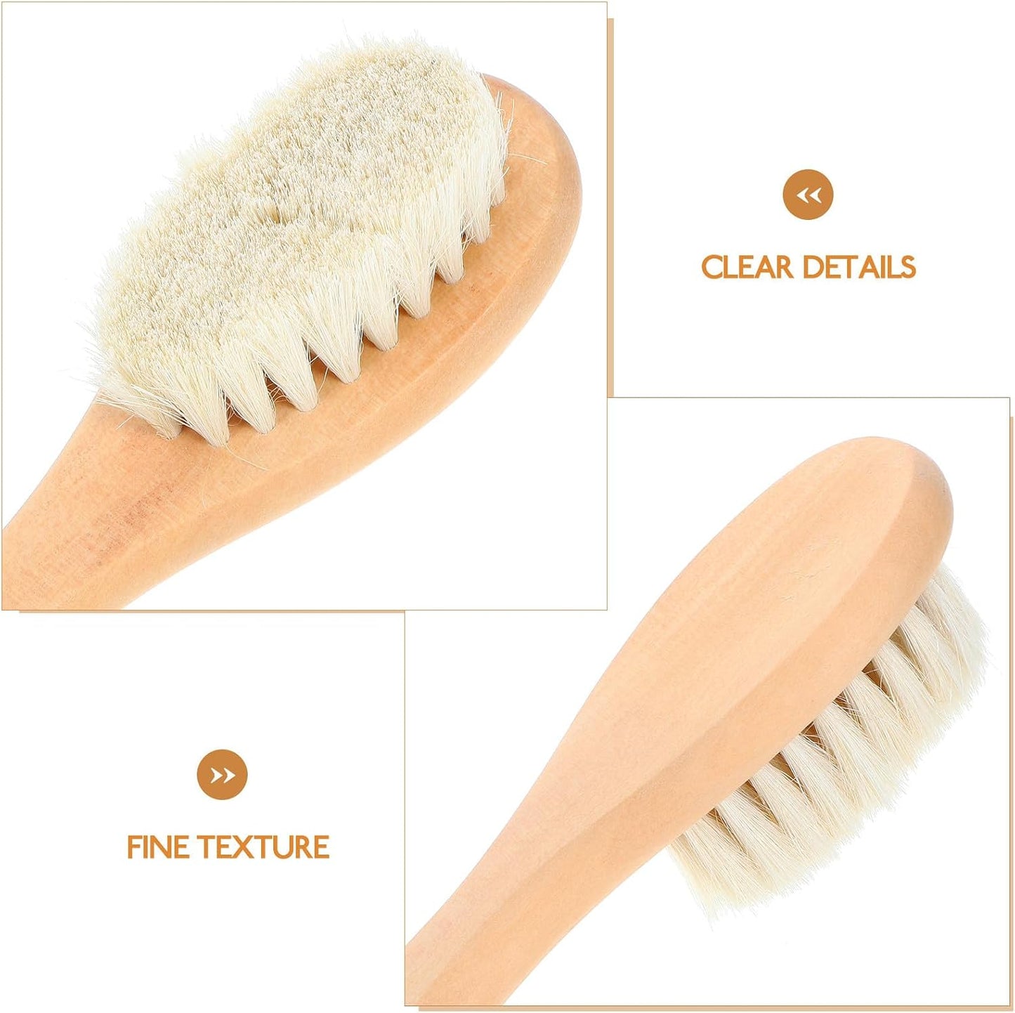 Laundry Stain Brush with Natural Soft Boar Bristles for Delicate Fabrics, Knitwear, Cotton and Linen Clothes, Soft Bristle Fabric Cleaning Brush for Laundry Stain Removal