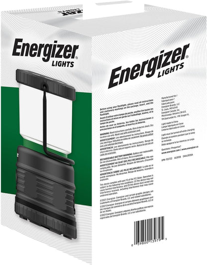Energizer S-500 Hybrid Power Camping Lantern, Solar, Rechargeable, or AA Battery Powered, IPX4 Water Resistant Bright LED Lantern