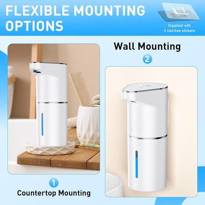 Fantictas Automatic Soap Dispenser,Touchless Hand Wall Mount Rechargeable 3 Gear Adjustable Electric Soap Dispenser 350ml with Infrared Motion Sensor for Bathroom,Kitchen,Office, White Gel