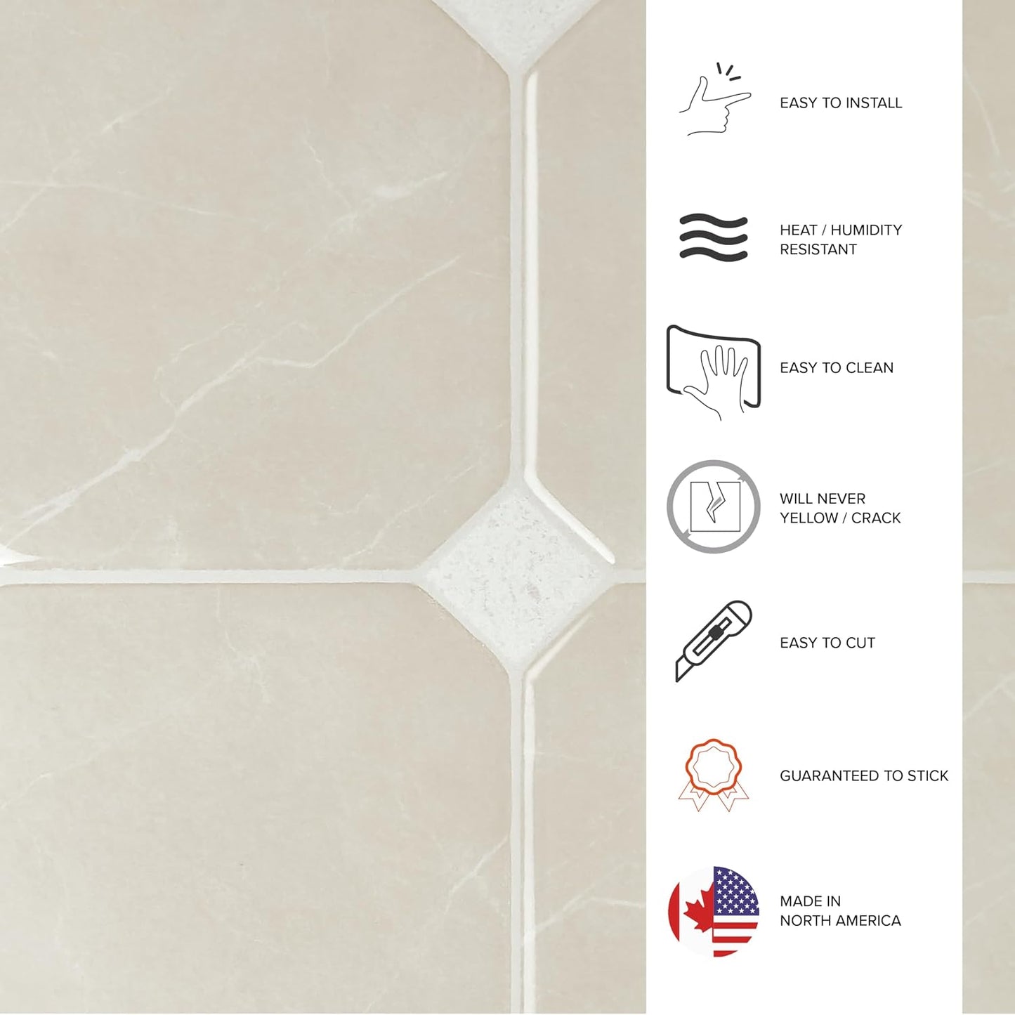 SMART TILES Peel and Stick Backsplash - 5 Sheets of 7,75" x 7,75" - 3D Adhesive Peel and Stick Tile Backsplash for Kitchen, Bathroom, Wall Tile, Checkered