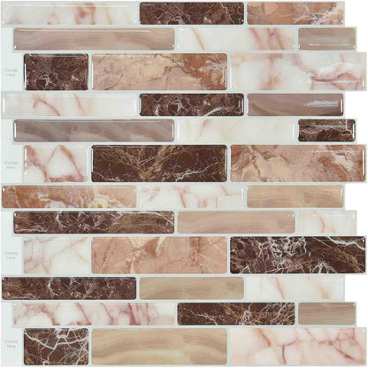 WOWSTAR 10-Sheet Peel and Stick Backsplash Tile for Kitchen, Back Splash Stick On Tiles for Kitchen Wall (Grey and Blue)
