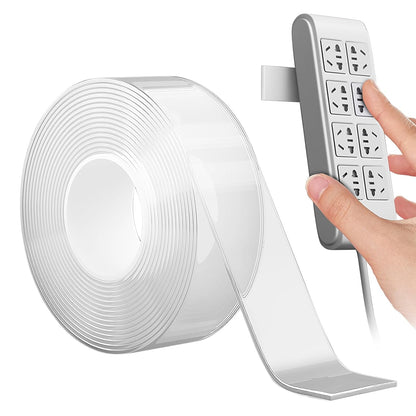 2 Rolls Nano Double Sided Clear Tape Heavy Duty - Removable & Washable, Wall/Car/Home Mounting Strips (Clear, L:100cm,W:3.0cm)