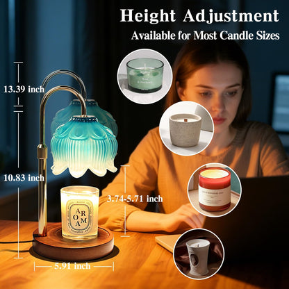 Fragrance Candle Warmer Lamp with 2 Bulbs Electric Candle Warmer with Timer & Dimmer for Home Decor