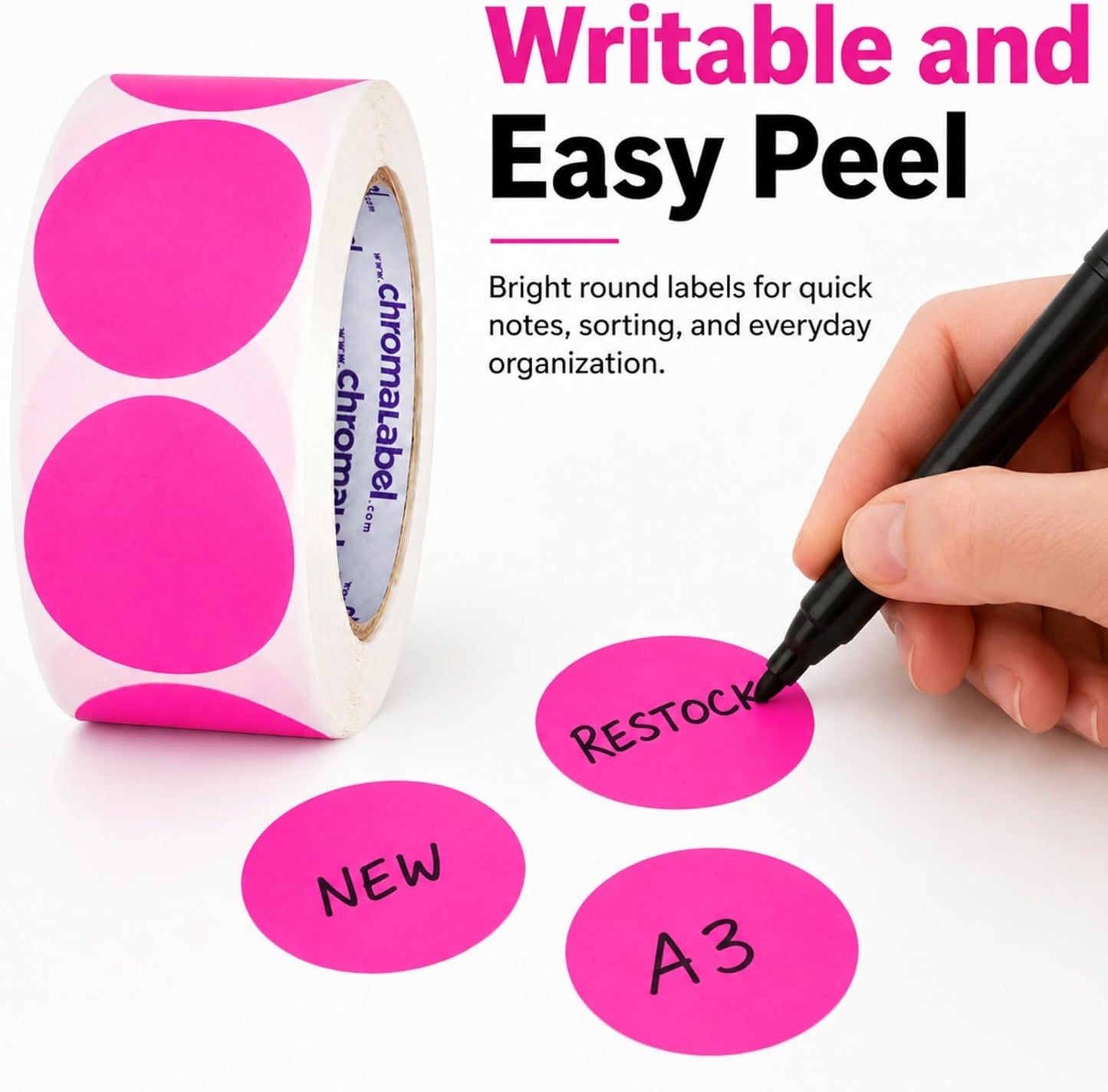 ChromaLabel 2 inch Color-Code Dot Labels | 500/Roll (Yellow)
