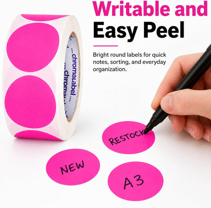 ChromaLabel 2 inch Color-Code Dot Labels | 500/Roll (Yellow)