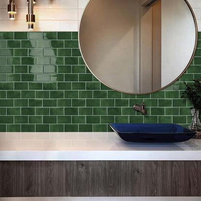 White Peel and Stick Backsplash Subway Tile 3D Brick Self Adhesvie Wall Tiles for Kitchen Bathroom Thick (10-Sheet, 12"×12") | Metro,Thick,Sticky,for Kitchen Splashbacks,Bathroom, (12"×12")