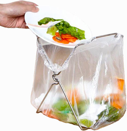 Small Trash Bag Holder Foldable Portable Trash Bag Holder Stand Small Garbage Bag Rack for Kitchen Shelf Food Storage and Plastic Bag Organizer 5.82 oz 2Piece Set