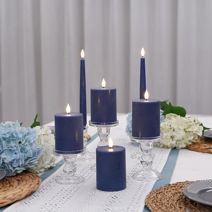 Fanna Flameless LED Pillar Candles with Timer for Wreath, Battery Operated Rustic Wax Candles with Remote for Christmas, 8 Batteries Included - Set of 4 (D 3" x H 4") - Ivory