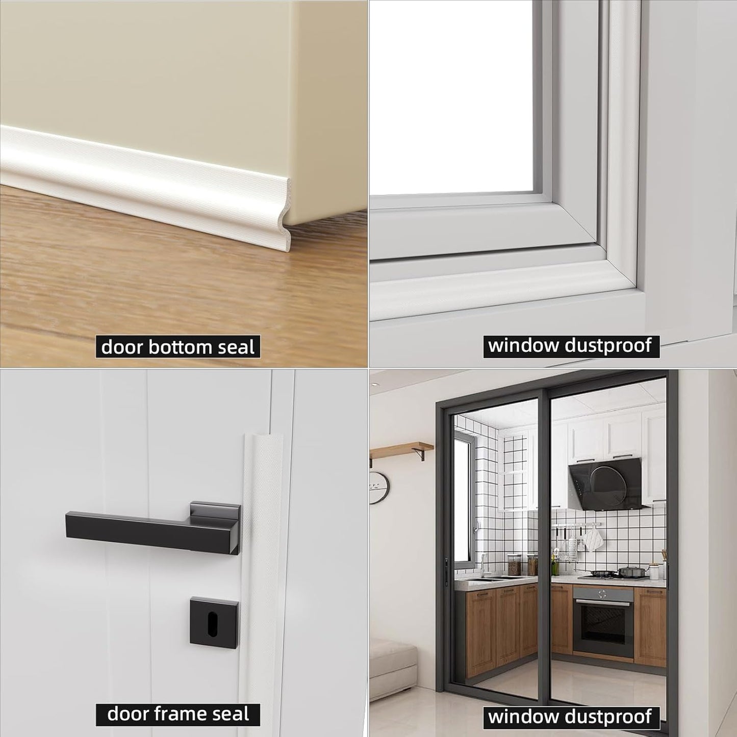 118 inch Weather Stripping Door Seal Strip for Bottom of Door,Self-Adhesive Window Draft Stopper Foam Seal Strip,Soundproof Window Insulation Weather Strip for Winter Gap Blocker(White)