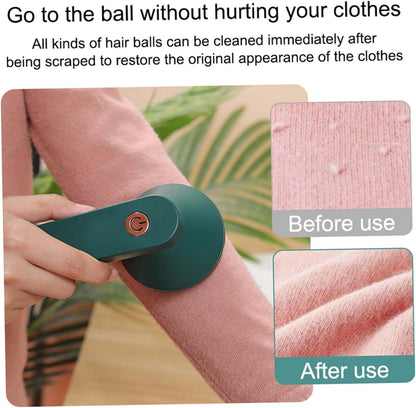 USB Rechargeable Fabric Shaver Electric Lint Remover for Clothes Furniture, Green