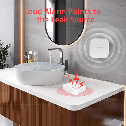 Water Leak Detector for Home 3 Packs - 90dB Siren & Instant App Alerts, Expandable to 128 Sensors for Basement/Kitchen/Bathroom, Water Sensor Alarm Leak Detector