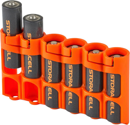 Storacell Slimline AA-6 Battery Storage Caddy and Dispenser (Pack of 2), Military Green, Holds 6 AA Batteries (Not Included), Durable & Compact Design, The Original Battery Caddy, Made in The USA