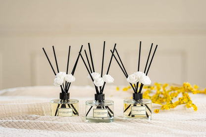 CULTURE & NATURE Reed Diffuser Set 4oz (120ml) Vanilla Scented Diffuser with Sticks Home Fragrance Reed Diffuser for Bathroom Shelf Decor