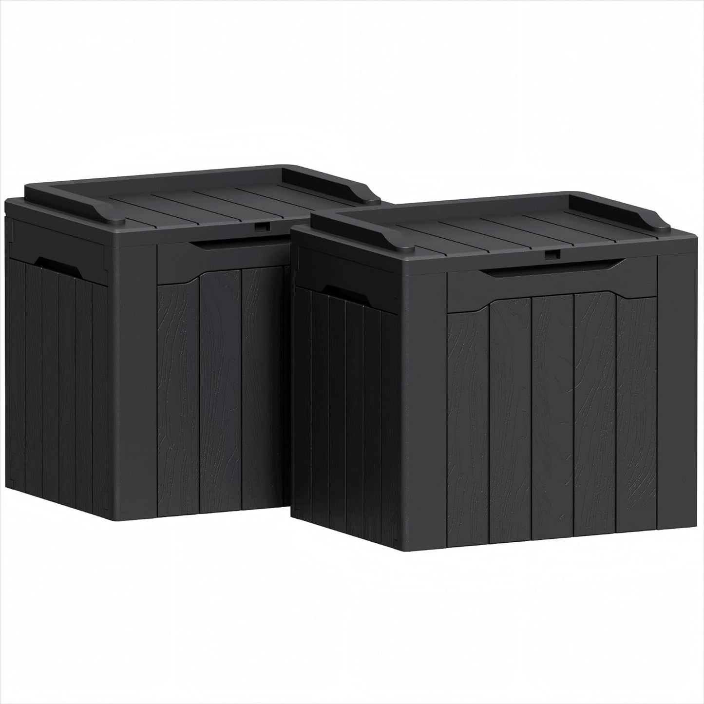 Greesum 31 Gallon Resin Deck Box All Weather Outdoor Storage Boxes for Patio Furniture Set,Outdoor Toys,Garden Tools,Black