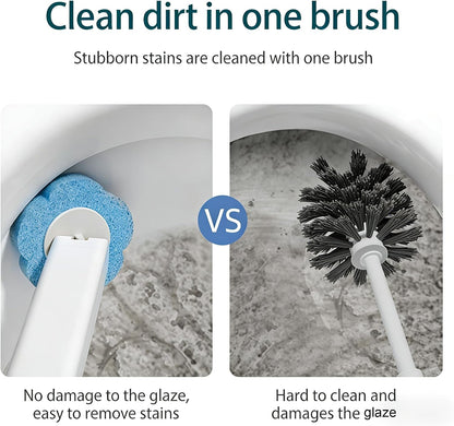36 Sets of Disposable Toilet Brush Replacement Pads, Toilet Brush Sets, wall-Mounted Non-Contact Toilet Cleaning Kits, and Three Types of Replacement Brush Heads (Replace the Brush Head)