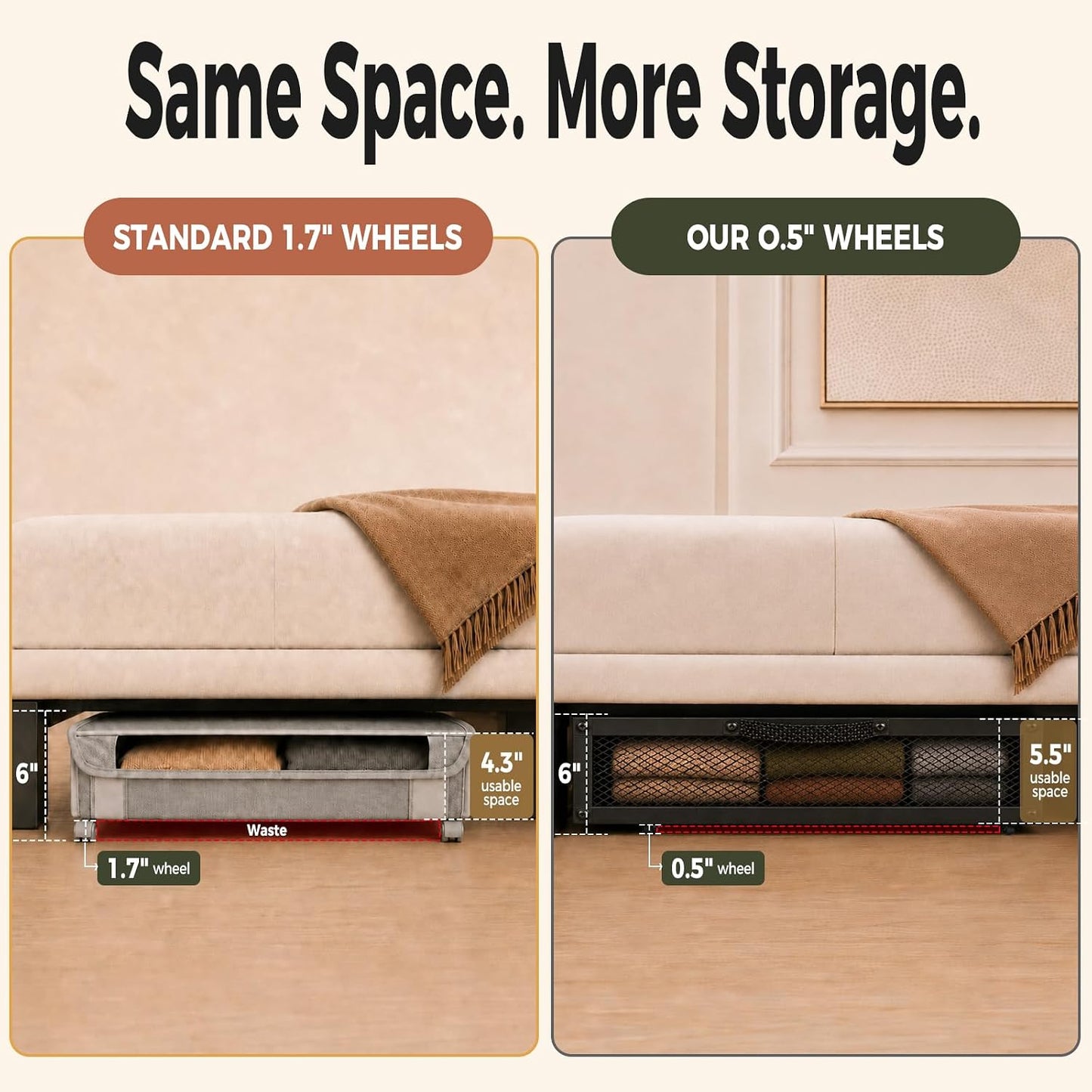 2 Pack Under the Bed Storage Containers,10 inch Height Under Bed Shoe Storage,31inch Long Underbed Storage with Wheels,Large Rolling under bed Clothes Storage Drawers with Lid for Dorm Tall ,Black