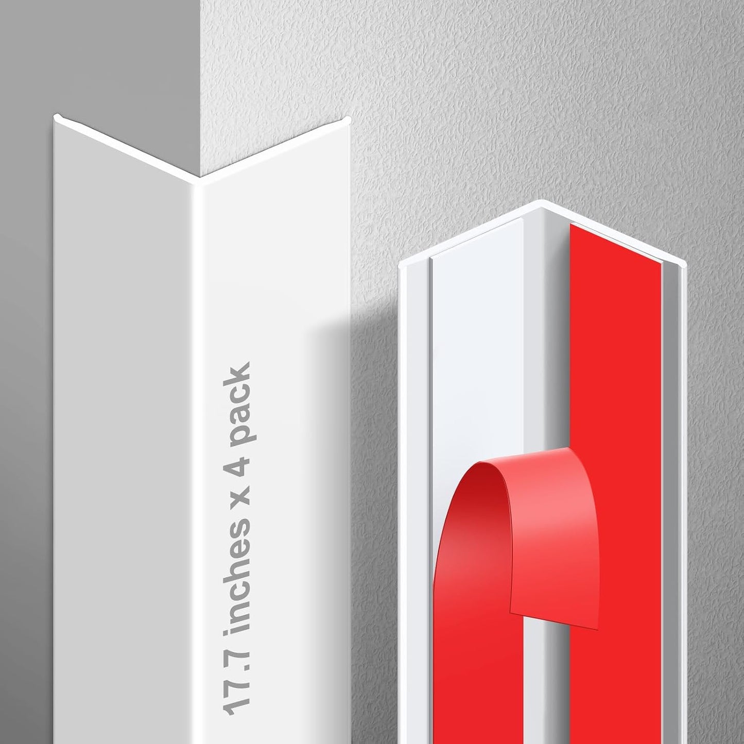 Magicheap 4 Pack Wall Corner Protector, Self Adhesive Corner Protectors for Walls, Easy to Install Edge Guard Strip for Furniture Cabinet Shelf Drywall Baseboard Desk, 17.7in x 1.18in, Clear