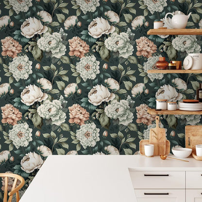 18"x236" Boho Cream/Brown Daisy Flower Peel and Stick Self Adhesive Wallpaper Removable Contact Paper Stick on Easy Peel Off Wall Paper for Kitchen Bedroom Bathroom Renter