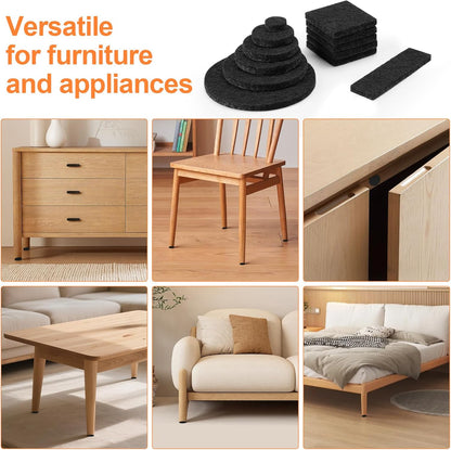 Felt Furniture Pads 300 Pieces, Furniture Pads for Hardwood Floors, Felt Pads for Chair Legs Furniture, Floor Protectors for Furniture Black
