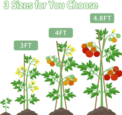 Plant Stakes,18 Inches Natural Garden Bamboo Sticks,BOVITRO 20Pcs Plant Support Stakes for Tomatoes,Beans,Vegetable and Potted Plants