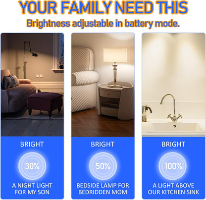 Neporal LITE Emergency Rechargeable Light Bulbs A19, Light Up to 48 hrs, Battery Operated Light Bulb, 5000K E26 LED Bulb, Emergency Lights for Home Power Failure