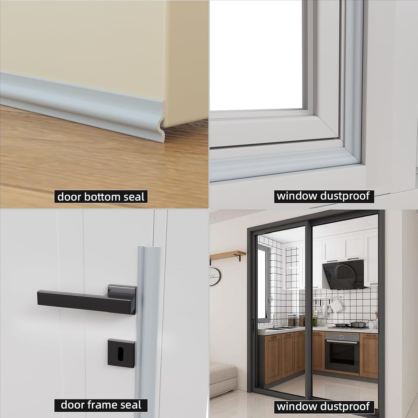 118 inch Weather Stripping Door Seal Strip for Bottom of Door,Self-Adhesive Window Draft Stopper Foam Seal Strip,Soundproof Window Insulation Weather Strip for Winter Gap Blocker(White)