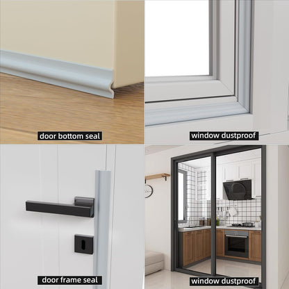 118 inch Weather Stripping Door Seal Strip for Bottom of Door,Self-Adhesive Window Draft Stopper Foam Seal Strip,Soundproof Window Insulation Weather Strip for Winter Gap Blocker(White)
