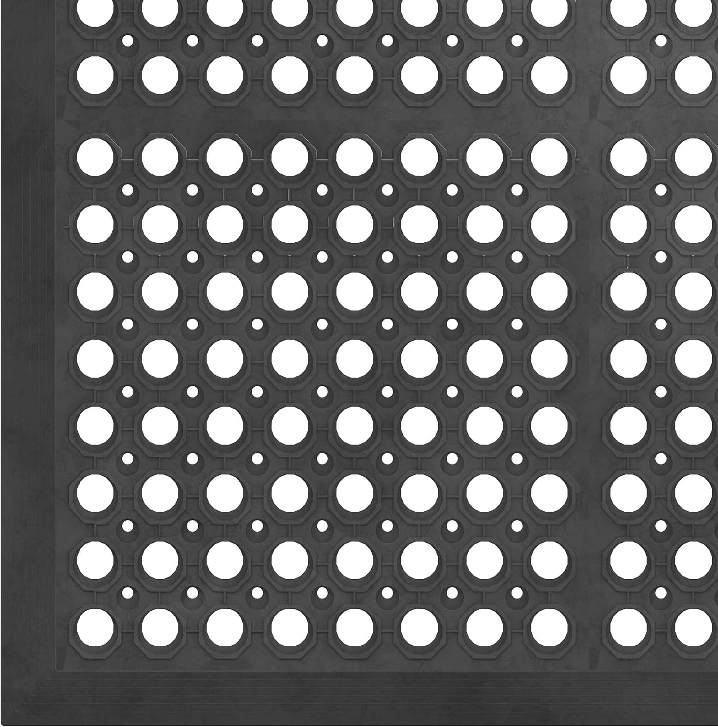 Ottomanson Heavy Duty Rubber Floor Mat – Non-Slip, Waterproof, Easy to Clean – Boot Tray Utility Mat for Shoes, Boots, Entryway, or Pet Feeding Area – Durable, Hose Washable – 16" x 32", Black