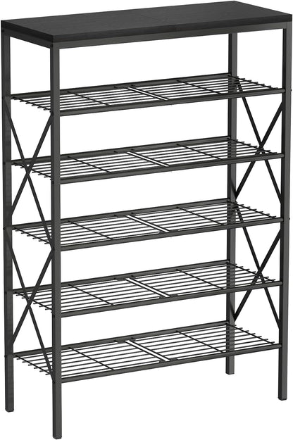8 Tiers Tall Shoe Rack Organizer, Large Capacity Shoe Rack Holds 32 Pairs of Shoes, Durable and Stable, Adjustable Metal Shelf Stackable Shoe Shelf for Entryway, Hallway, Living Room, Closet