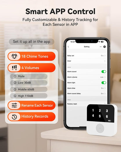 PILSAMAS Wireless Water Leak Detector, Loud Siren Water Sensor Alarm, IP67 | Top and bottom dual metal probes, Rustproof ABS plastic, Real-time drip and flood detection, Great for under sink or basement