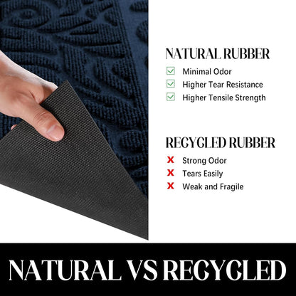 Yimobra Welcome Mat Outdoor 29.5x17, Waterproof Non-Slip Outdoor Mats for Front Door Outside Entrance, Low-Profile Entryway Mat Indoor for Garage Patio, Black